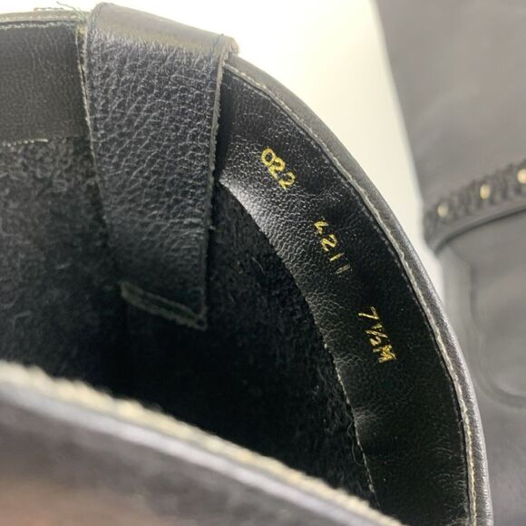 Sutton Plaza Black Leather Western Boots Buckle Strap Pointed Toe Vtg Women 7.5 - Picture 12 of 14